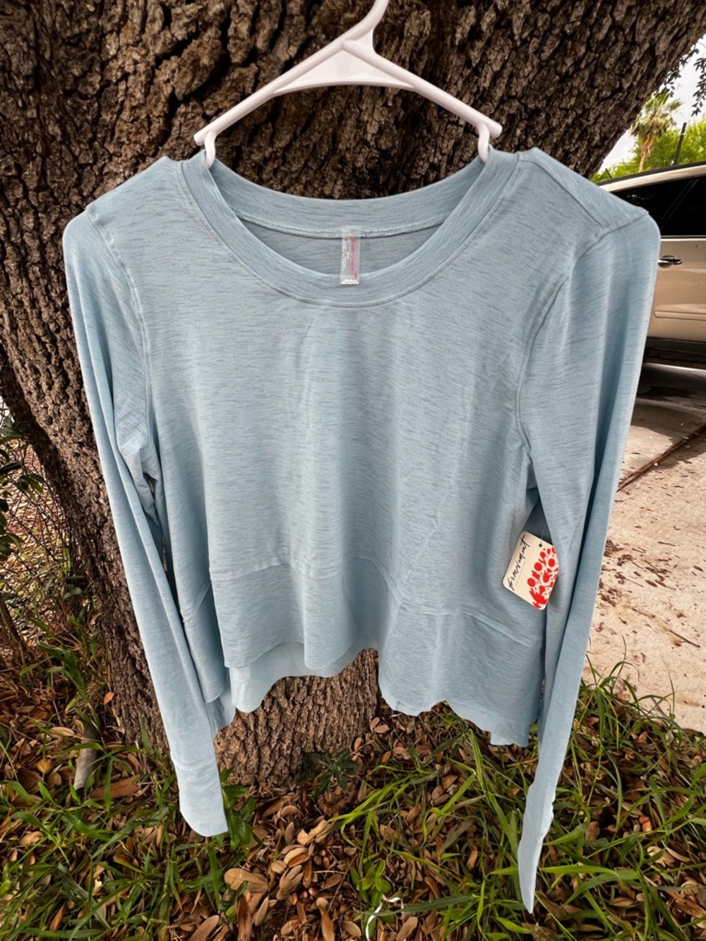 Free People FP Movement Tempo Long Sleeve Tee Size XS blue flowy top NWT